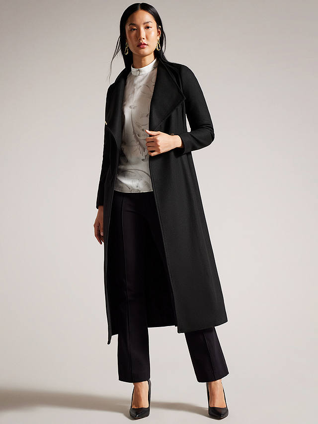 Ted Baker Rosell Wool and Cashmere Blend Long Coat, Black