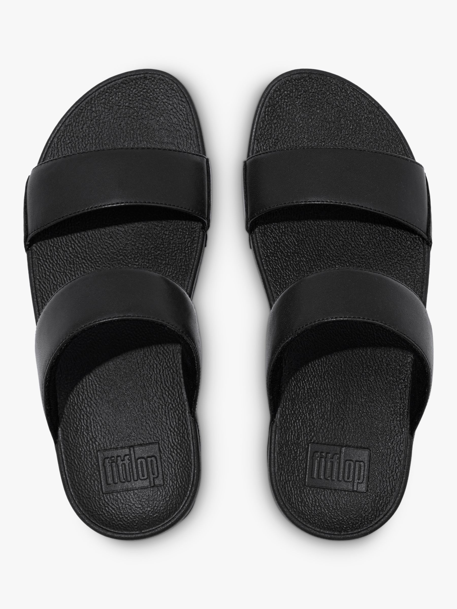 FitFlop Lulu Leather Slider Sandals, All Black