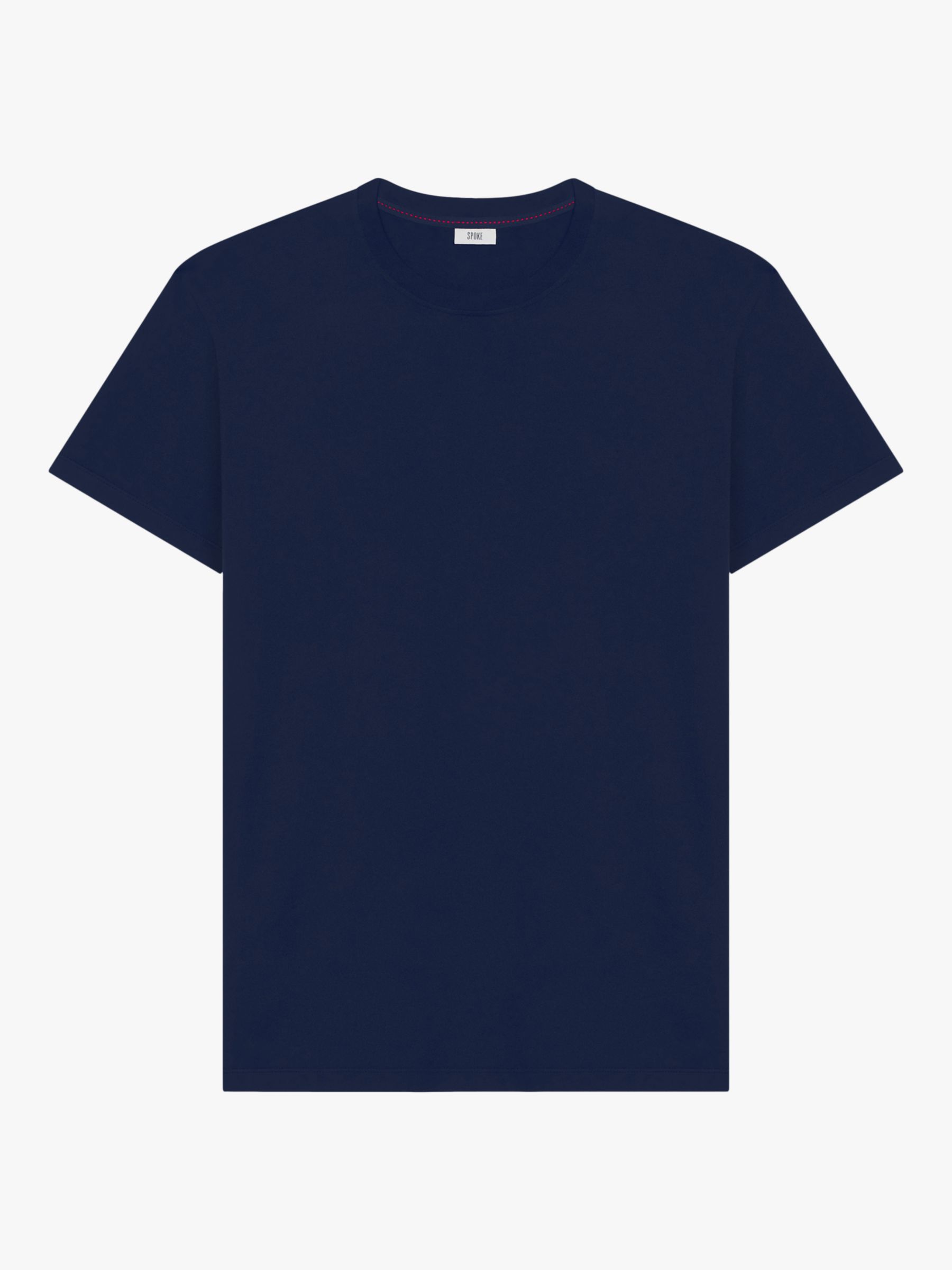 SPOKE Cotton Slim Fit Crew Neck T-Shirt, Navy, S Short