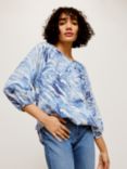 AND/OR Bliss Zebra Print Blouse, Blue
