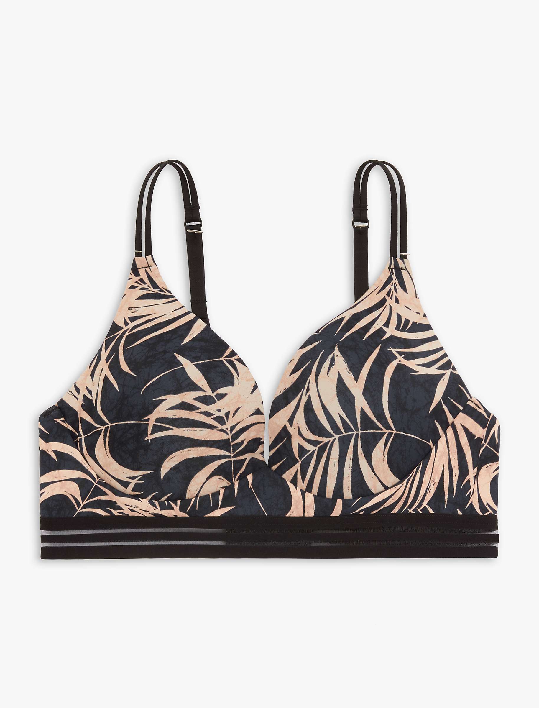Buy John Lewis ANYDAY Palmer Shadow Palm Print Non-Wired Bra, Biscuit Online at johnlewis.com