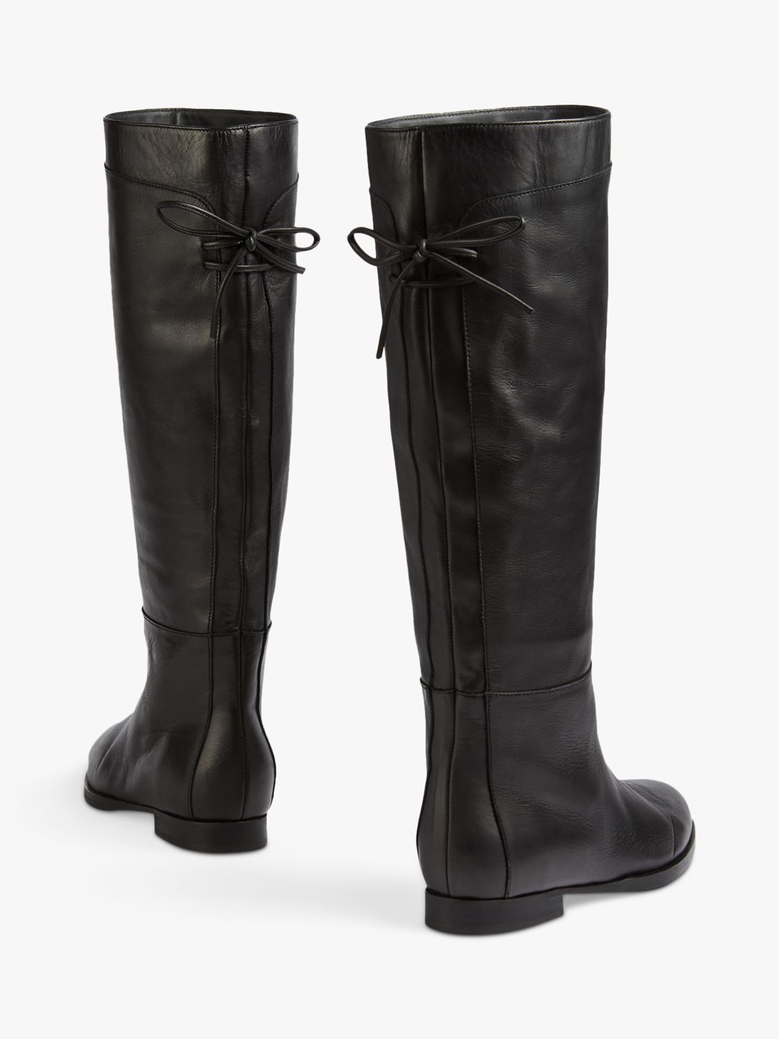 L.K.Bennett Cassandra Leather Knee Boots, Black at John Lewis & Partners