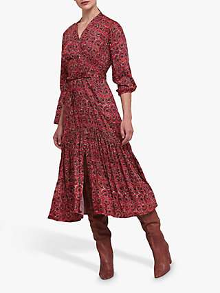 Helen McAlinden Beverly Dress, Red Deco Print