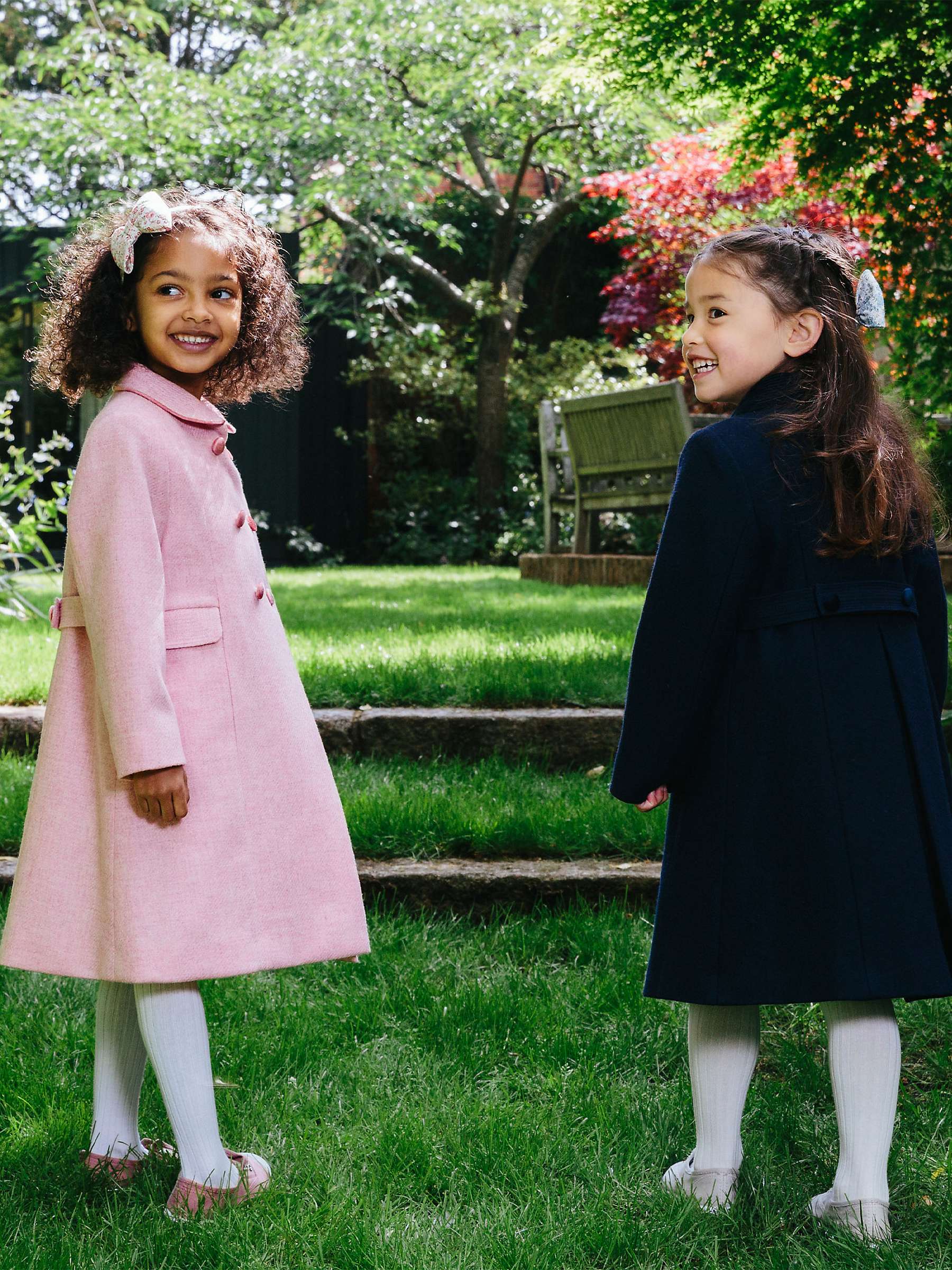 Buy Trotters Kids' Classic Wool Longline Coat, Pink Online at johnlewis.com
