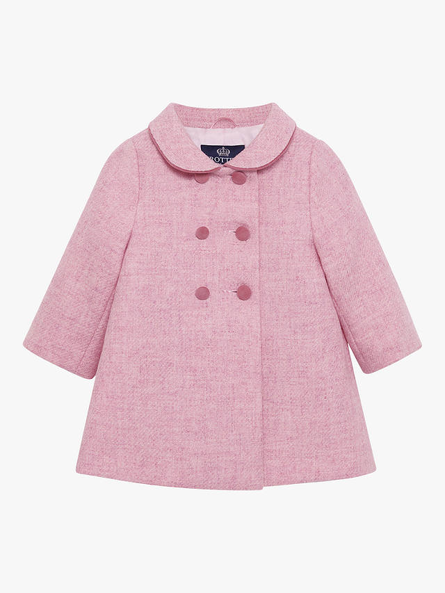 Trotters Baby Classic Wool Short Coat, Pink
