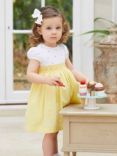 Trotters Baby Rose Hand-Smocked Dress, Lemon