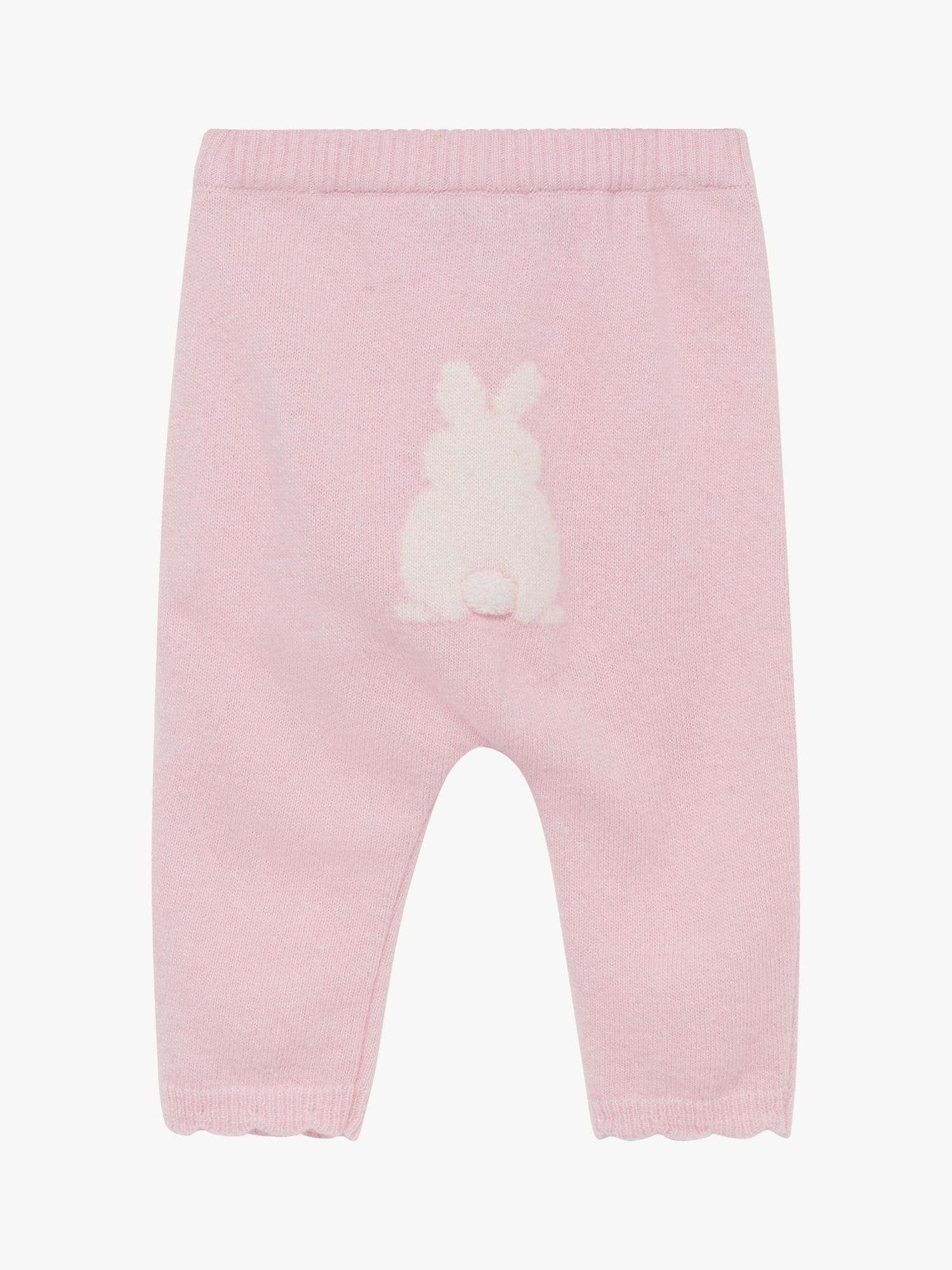 Trotters Baby Isabelle Bunny Cashmere Blend Leggings, Pale Pink