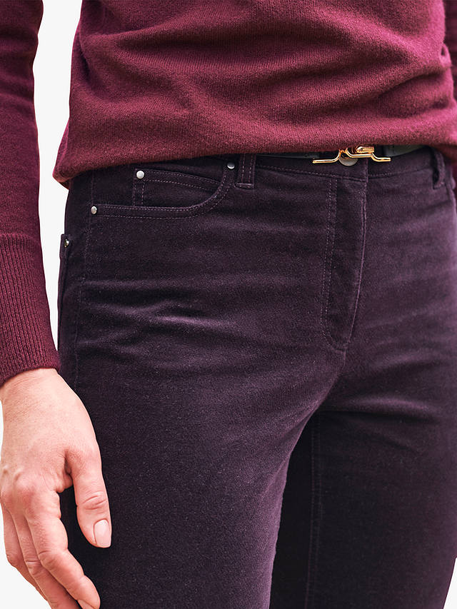 Pure Collection Washed Velvet Jeans, Merlot