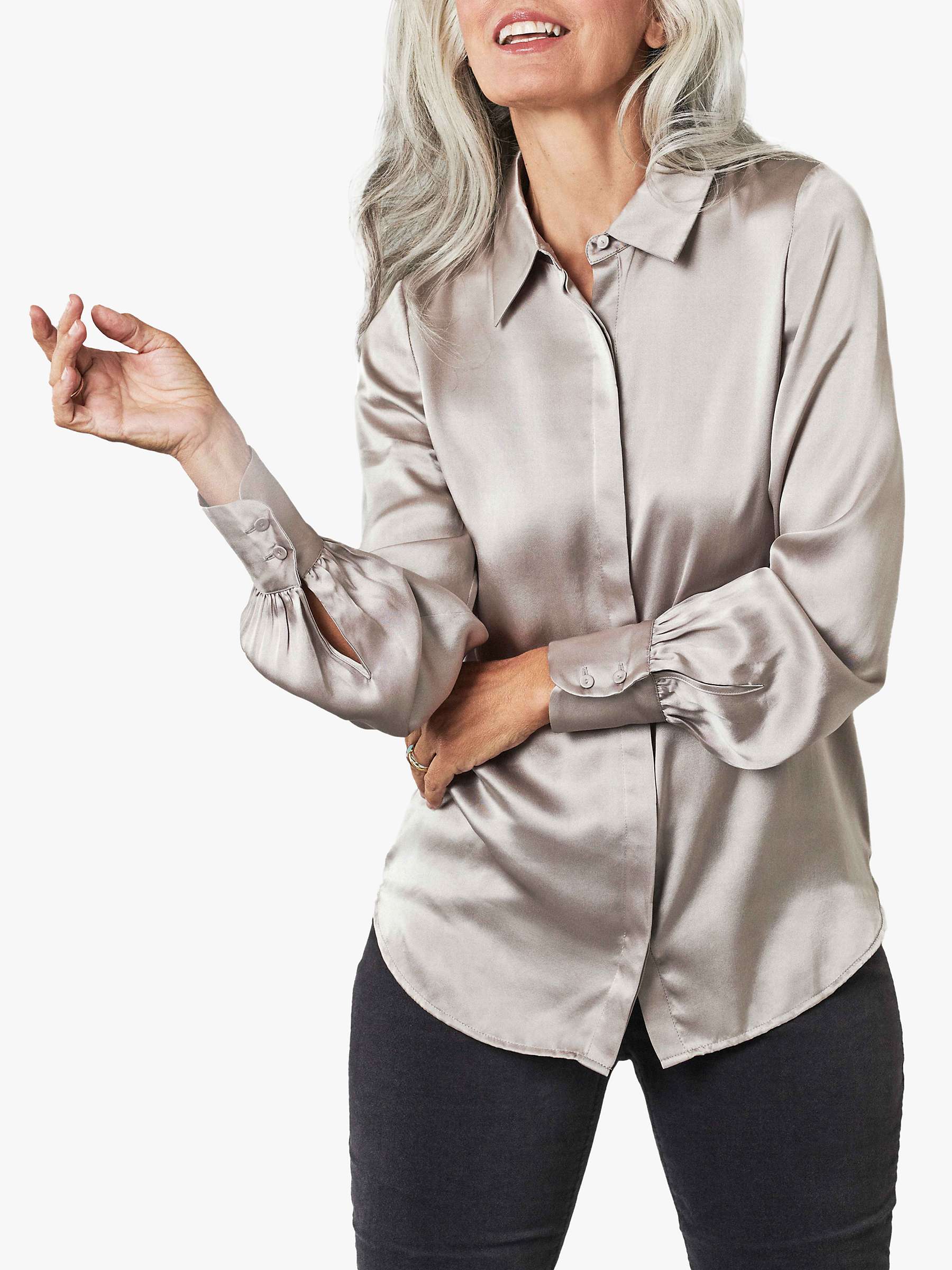 Buy Pure Collection Silk Satin Shirt Online at johnlewis.com
