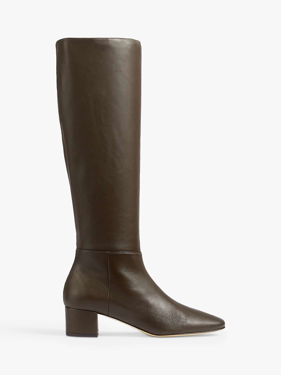 Buy L.K.Bennett Karen Leather Knee Boots, Chocolate Online at johnlewis.com
