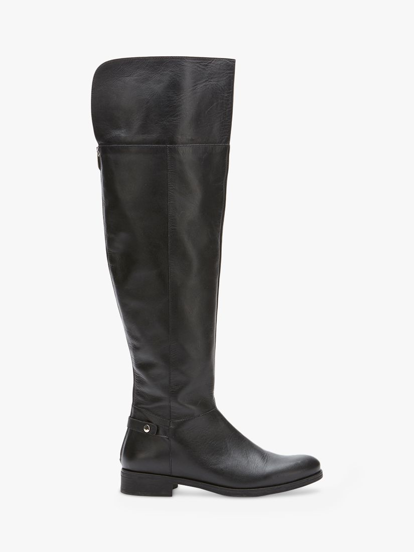 Mint Velvet Lisa Leather Over Knee Riding Boots, Black
