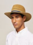 John Lewis & Partners Failsworth Straw Fedora Hat, Natural