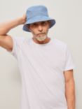 John Lewis & Partners Cotton Stripe Bucket Hat, Blue Stripe