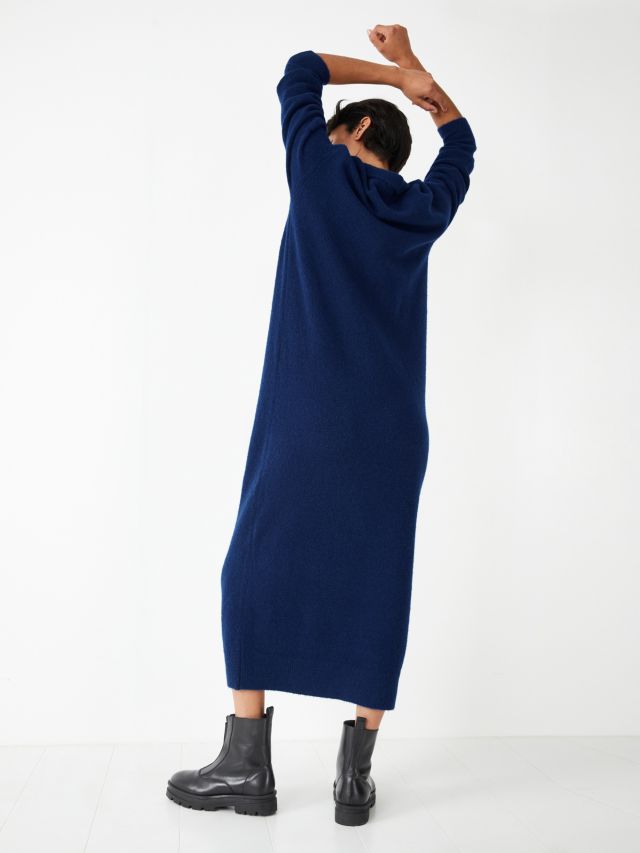 HUSH Aster Collar Knitted Dress, Moonlit Blue, 6