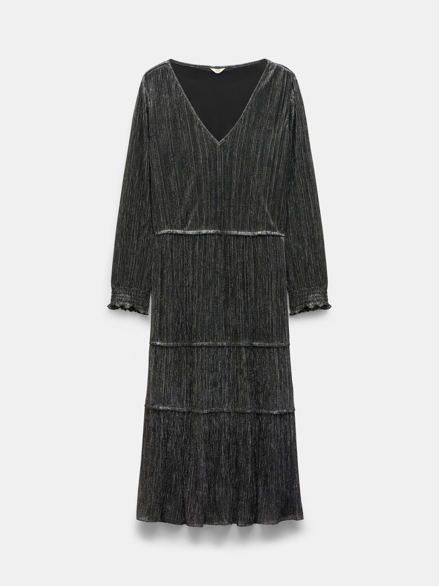 hush Leonora Sparkle Midi Dress, Black at John Lewis & Partners