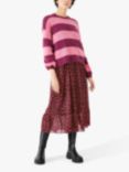 HUSH Mabel Striped Knit Jumper, Purple/Pink