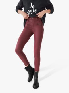 HUSH Coated Skinny Ankle Jeans, Oxblood Red, 6