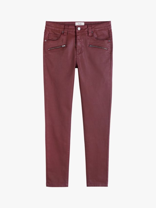 HUSH Coated Skinny Ankle Jeans, Oxblood Red, 6