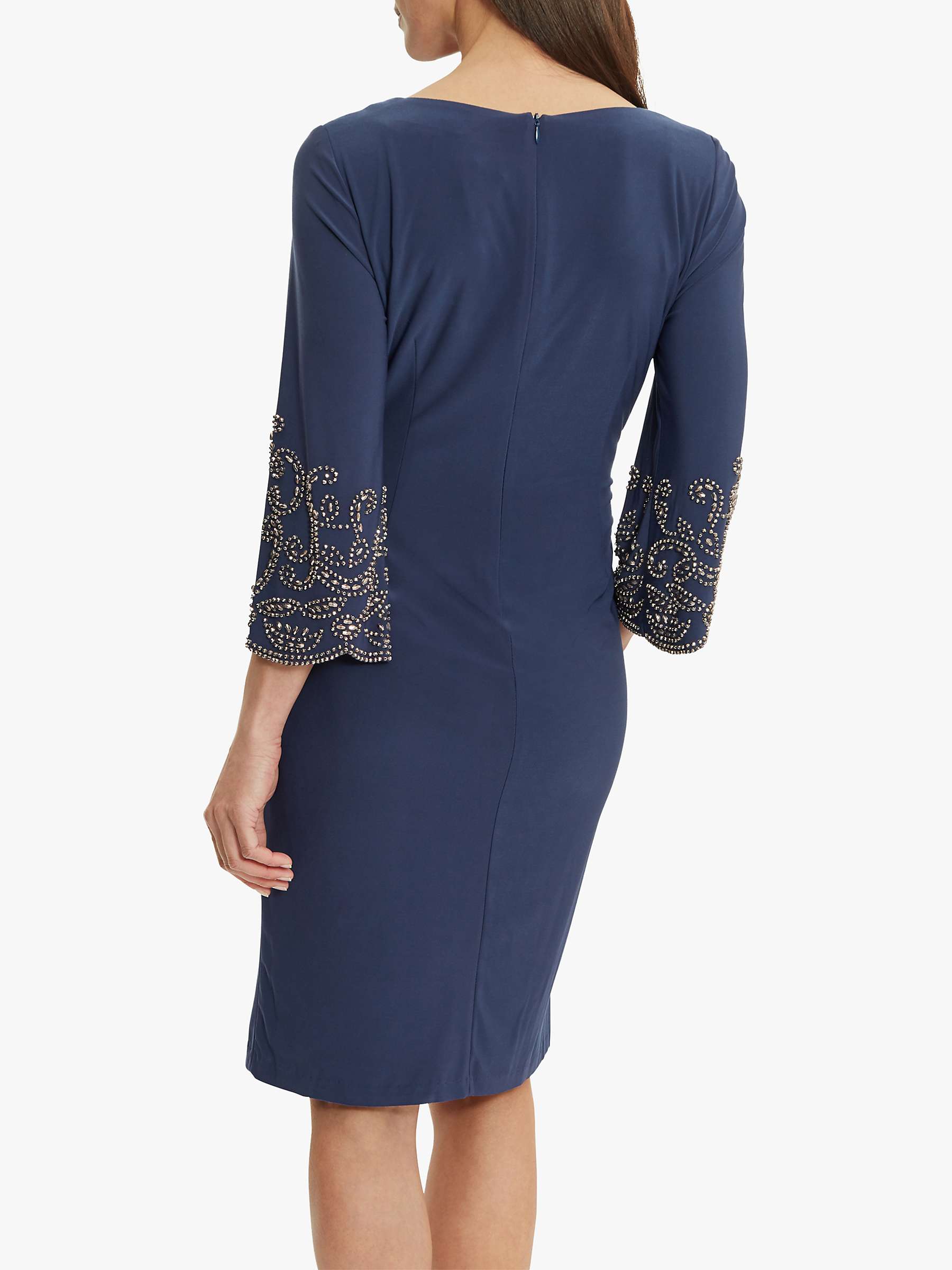 Buy Gina Bacconi Lannie Bead Detail Jersey Dress, Petrol Blue Online at johnlewis.com
