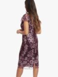 Gina Bacconi Arianna Floral Embroidered Dress, Plum