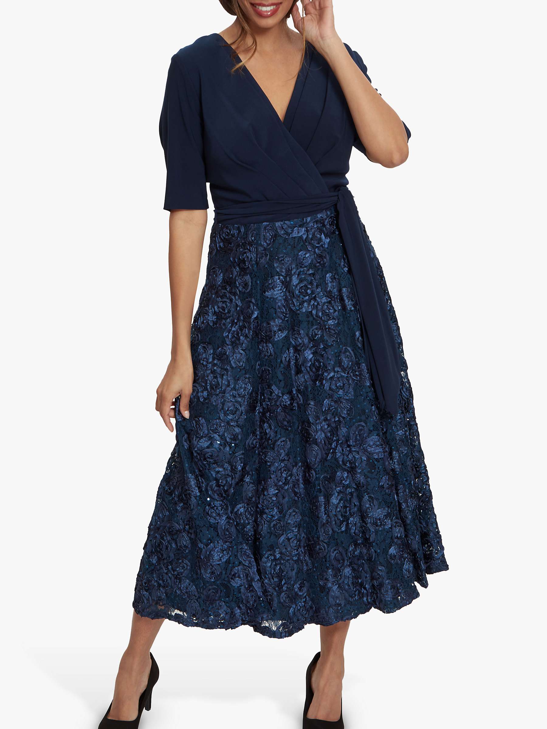 Buy Gina Bacconi Robina Sequin Lace Dress, Spring Navy Online at johnlewis.com