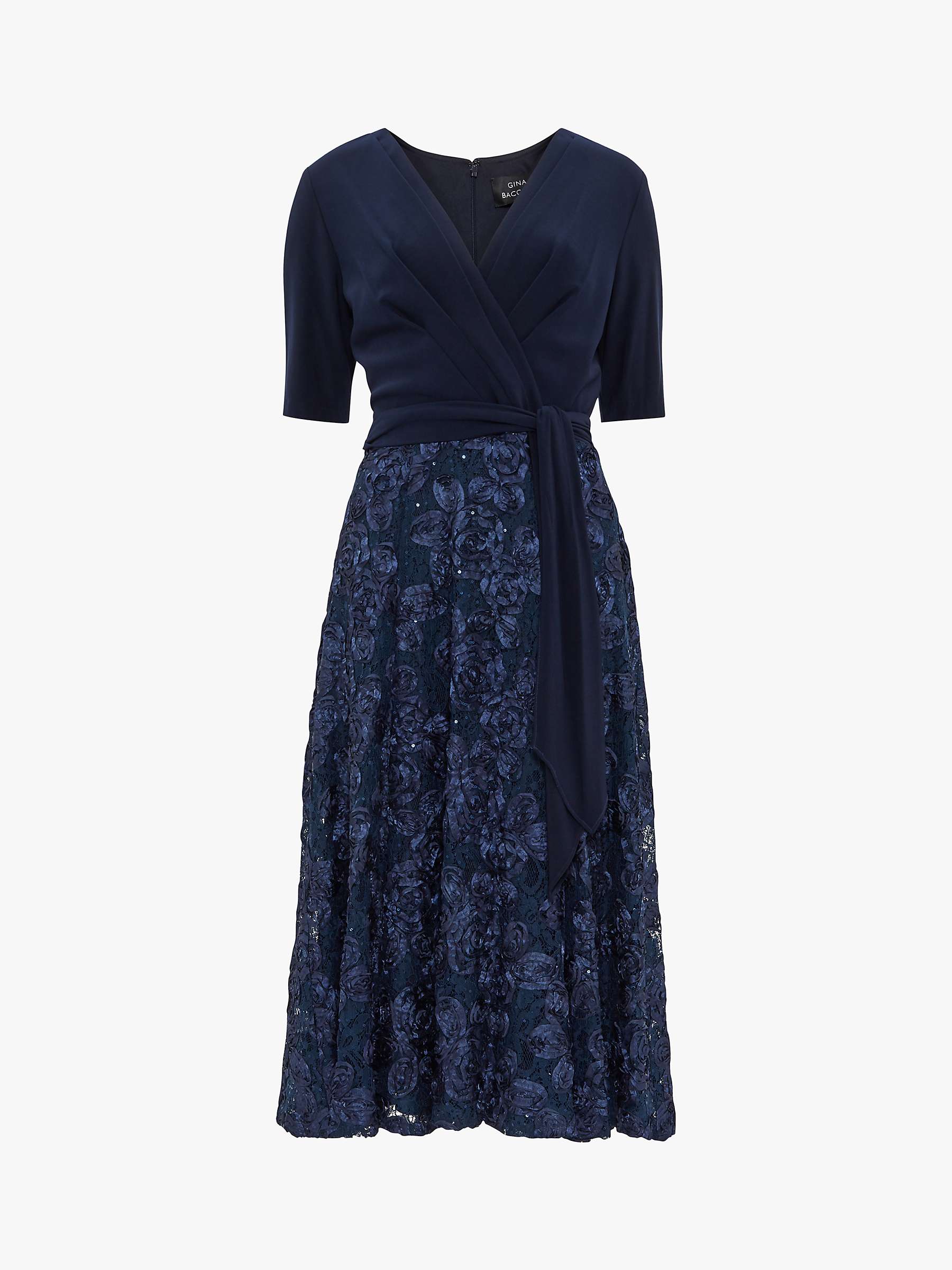 Buy Gina Bacconi Robina Sequin Lace Dress, Spring Navy Online at johnlewis.com