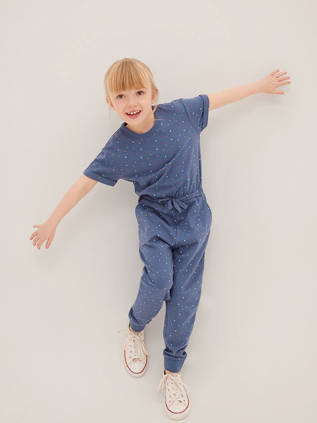 John Lewis John Lewis Kids Spot Print Jumpsuit Grey with Belt age 8 Years Used 