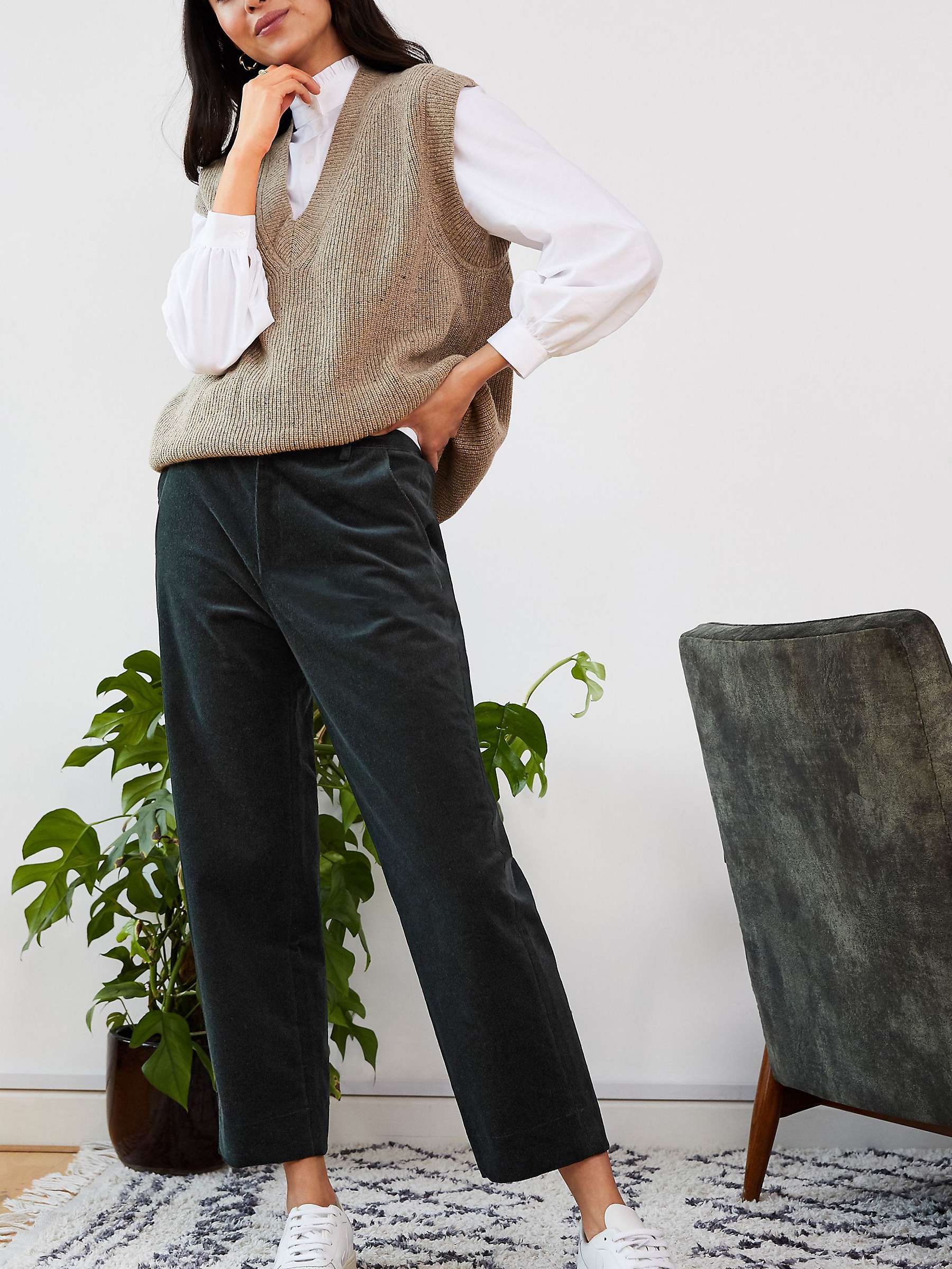 Buy Baukjen Perry Corduroy Casual Trousers, Pine Green Online at johnlewis.com