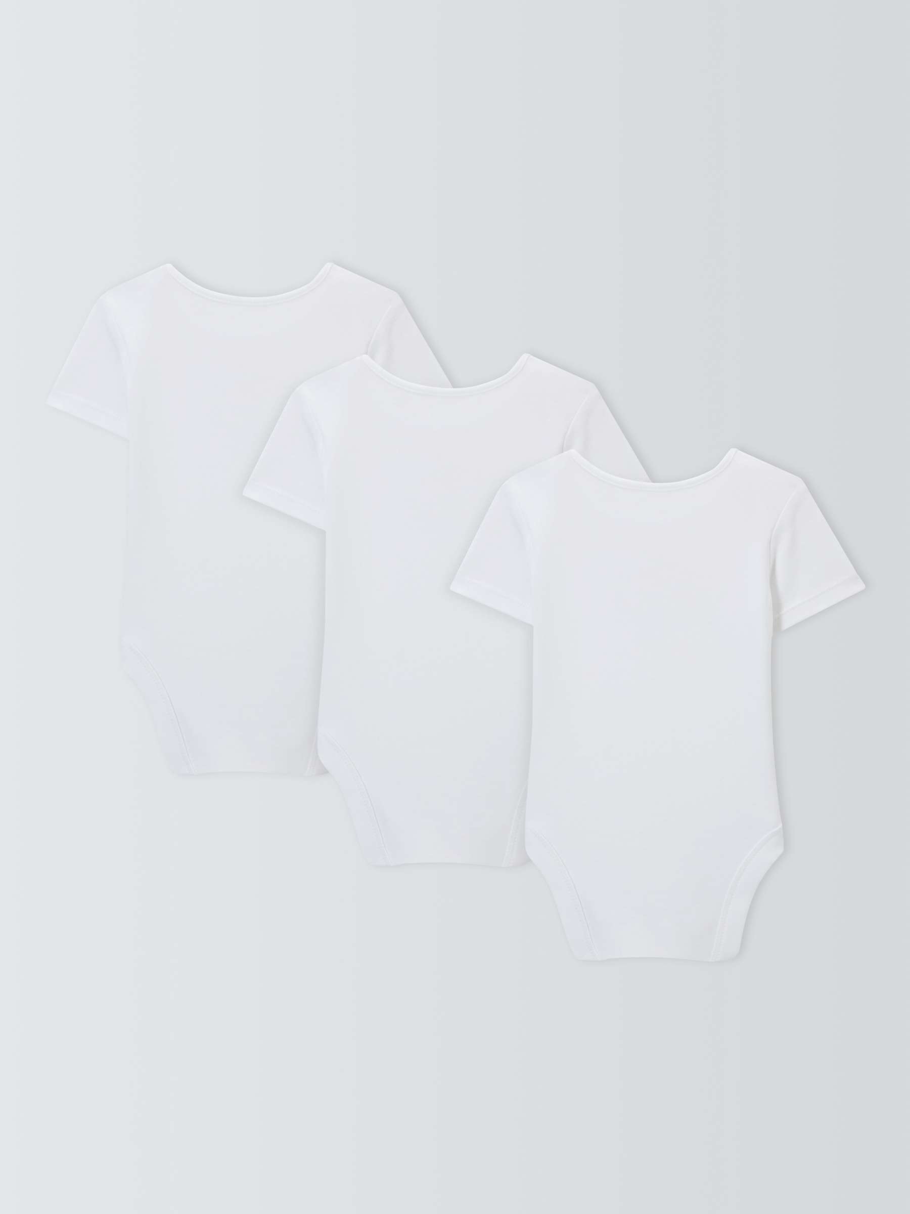 Buy John Lewis Baby Safari Animal Embroidery Short Sleeve Bodysuits, Pack of 3, White Online at johnlewis.com
