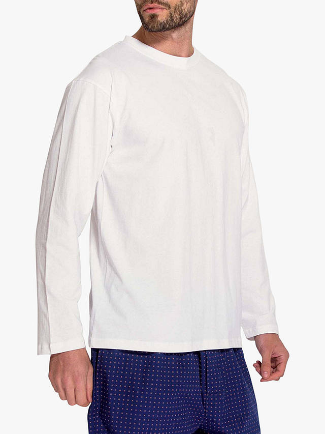 British Boxers GOTS Organic Long Sleeve Lounge T-Shirt, White
