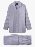 British Boxers Westwood Stripe Brushed Cotton Pyjama Set, Grey/White