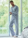 British Boxers Westwood Stripe Brushed Cotton Pyjama Set, Grey/White