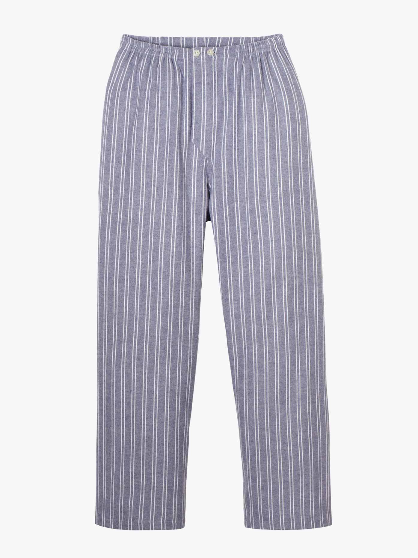 British Boxers Westwood Stripe Brushed Cotton Pyjama Set, Grey/White at ...