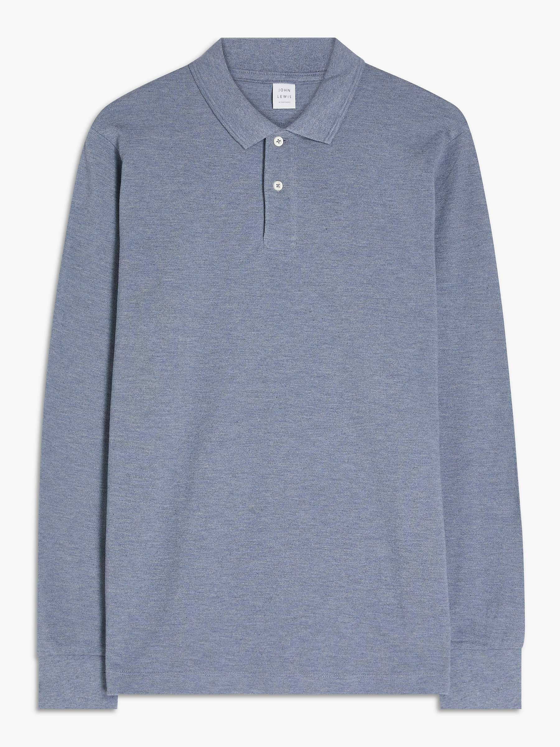 Buy John Lewis Supima Cotton Long Sleeve Jersey Polo Shirt Online at johnlewis.com