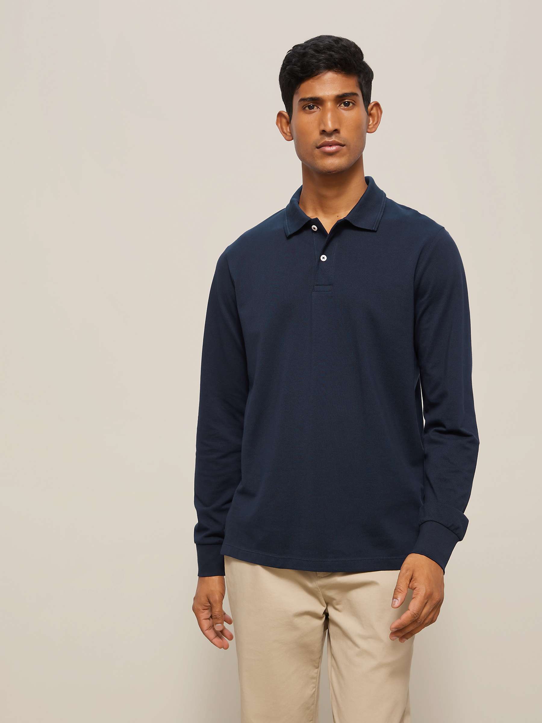 Buy John Lewis Supima Cotton Long Sleeve Jersey Polo Shirt Online at johnlewis.com