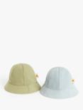 John Lewis Baby Jersey Bucket Hats, Set of 2, Multi