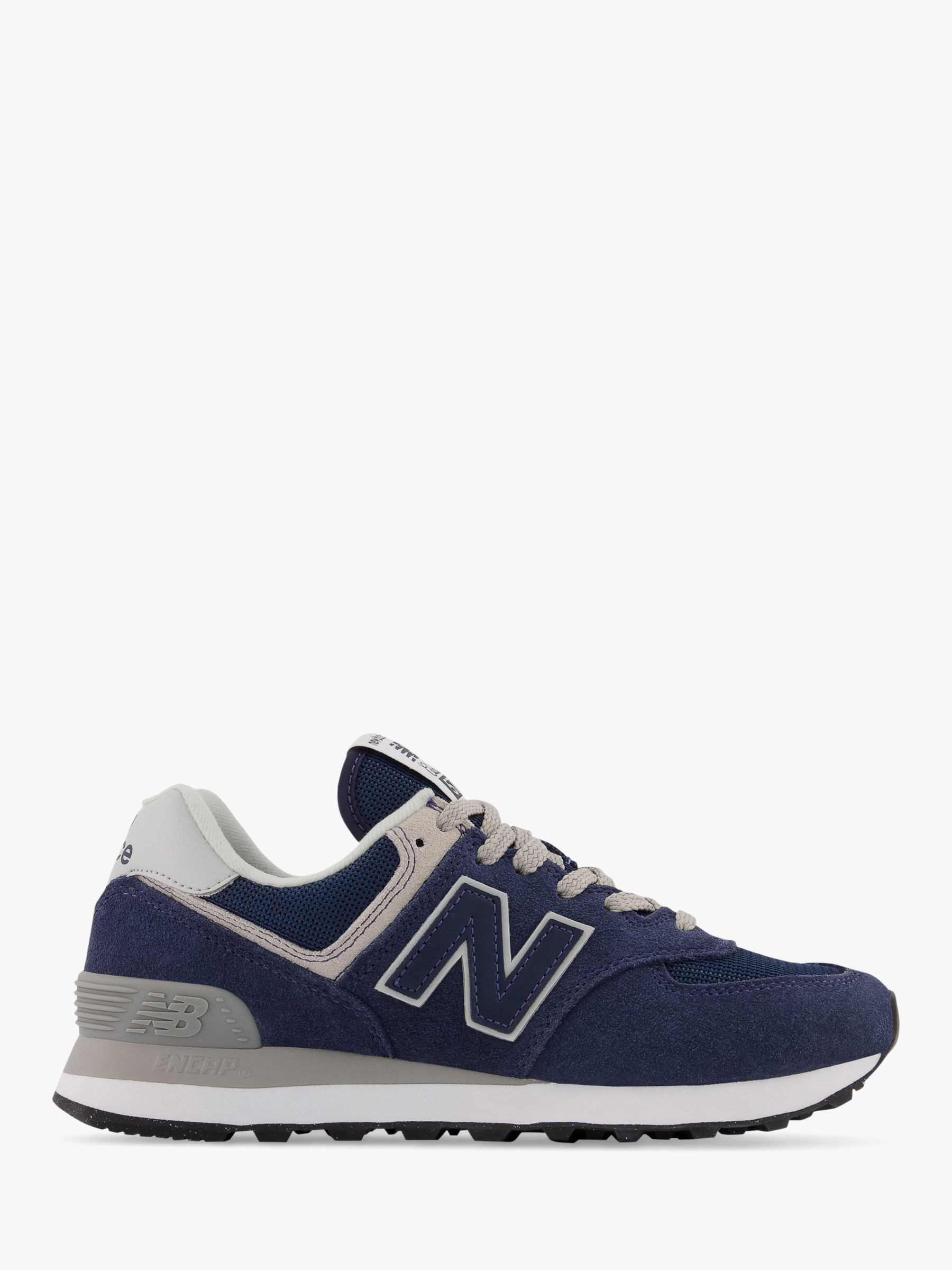 New Balance 574v3 Trainers, Navy/White at John Lewis & Partners
