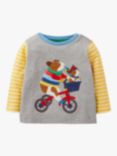 Mini Boden Baby Guinea Pigs Bicycle Top, Grey/Multi