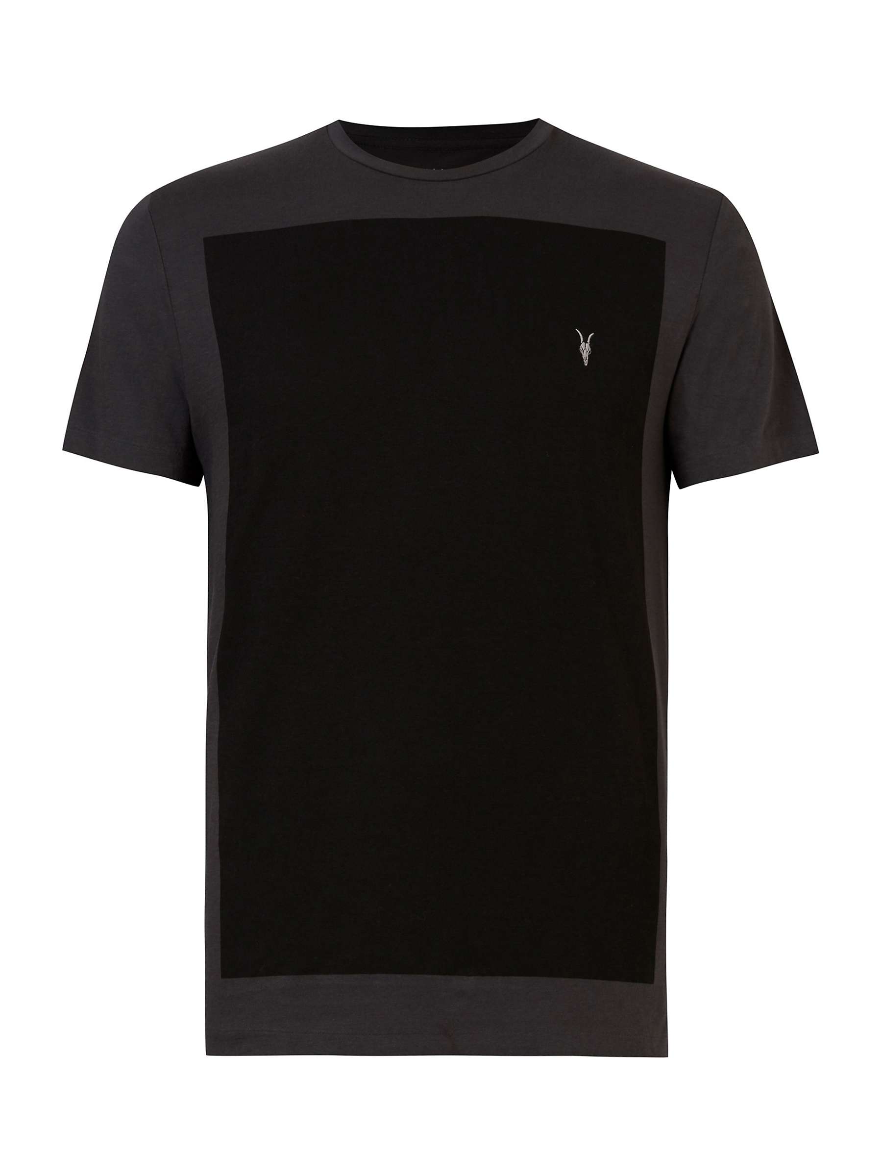 Buy AllSaints Lobke Colour Block T-Shirt, Washed Black/Jet Black Online at johnlewis.com