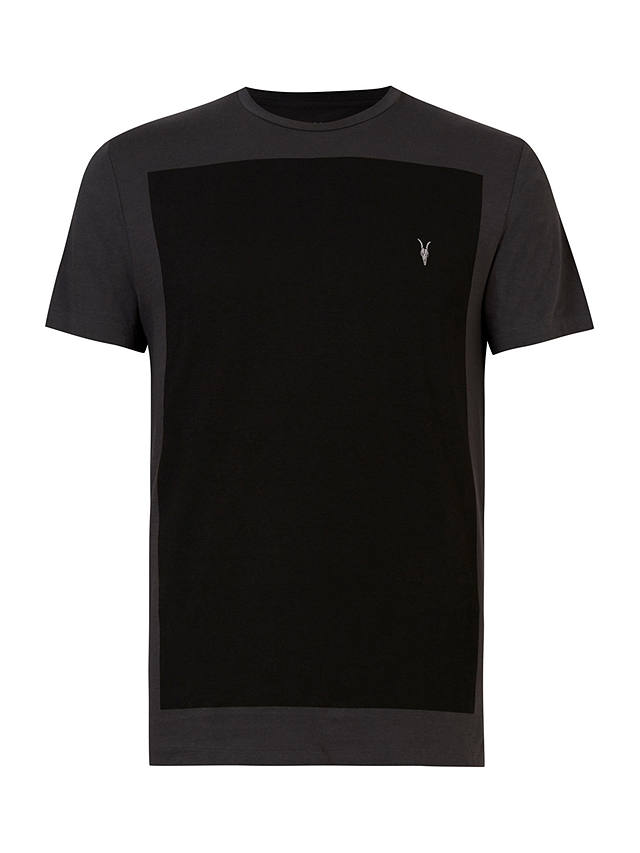 AllSaints Lobke Colour Block T-Shirt, Washed Black/Jet Black