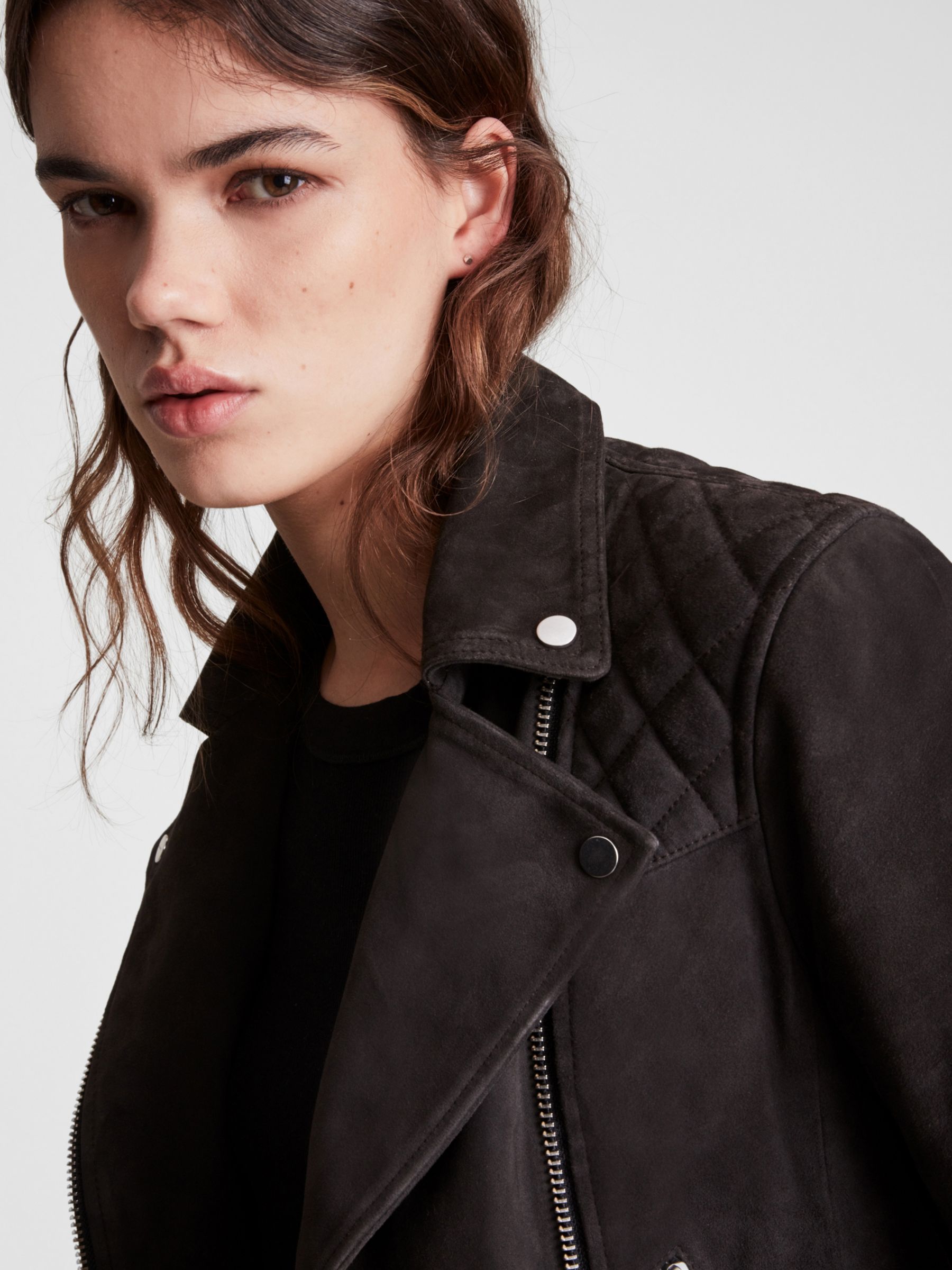 AllSaints Caden Suede Biker Jacket