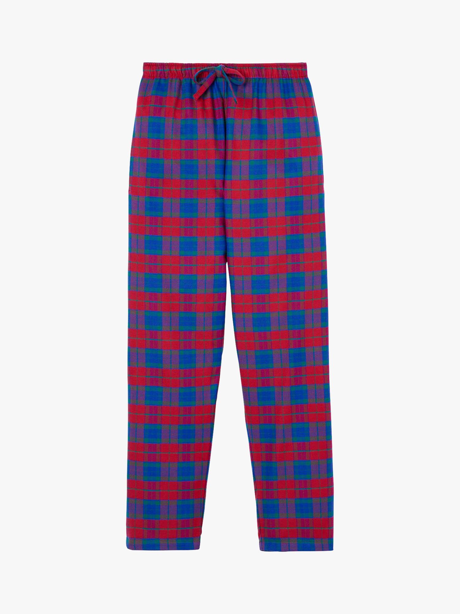 British Boxers Tartan Brushed Cotton Pyjama Trousers, Bordeaux at John ...