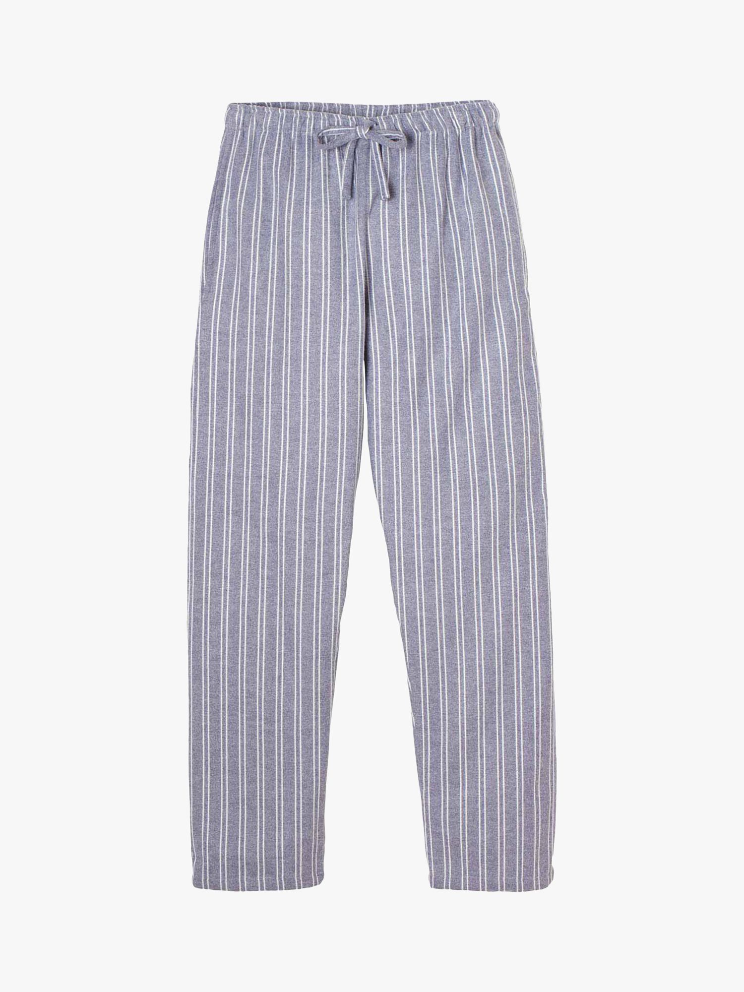 British Boxers Westwood Stripe Brushed Cotton Pyjama Trousers, Grey at ...