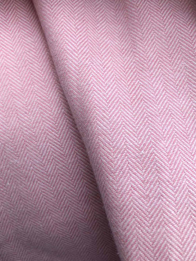 British Boxers Herringbone Brushed Cotton Pyjama Set, Powder Pink