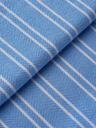 British Boxers Westwood Stripe Brushed Cotton Pyjama Set, Blue/White Stripe