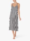 DKNY Jersey Stripe Chemise Nightdress, Black/White