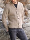 Celtic & Co. Wool Waffle Stitch Cardigan, Oatmeal Fleck