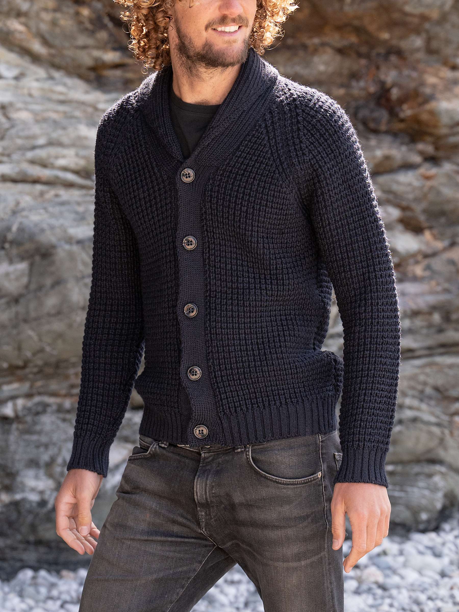 Buy Celtic & Co. Wool Waffle Stitch Cardigan Online at johnlewis.com