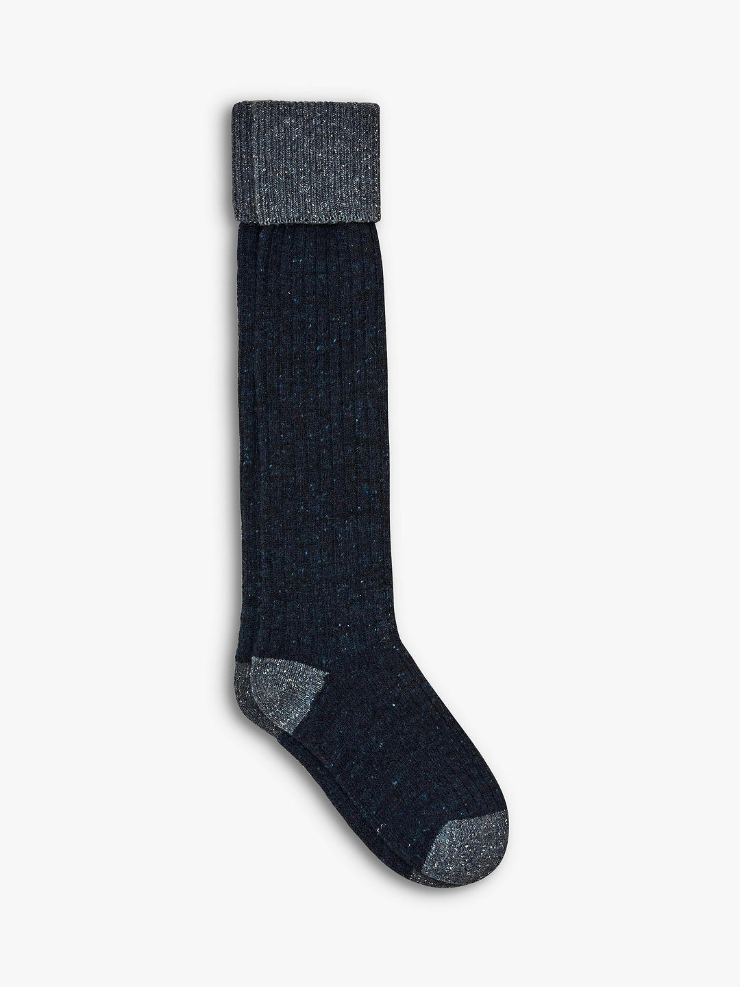 Celtic & Co. Textured Colourblock Cashmere Blend Boot Socks, Navy at ...