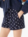 hush Joy Star Organic Cotton Flannel Pyjama Shorts, Navy